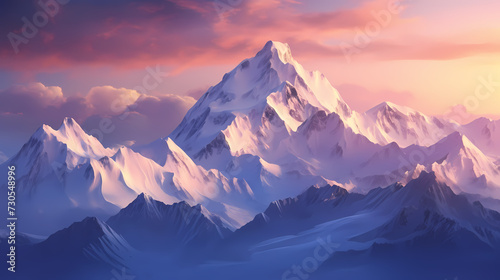 Mountain peak illustration, mountain aerial photography PPT background illustration