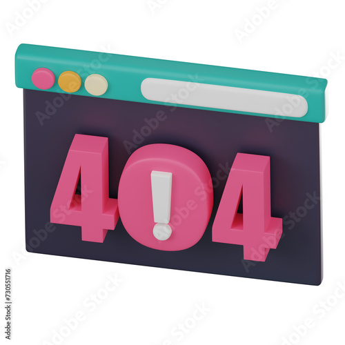 Wallpaper Mural 3D Icon of 404 Error for Website Glitches. 3D Render Torontodigital.ca