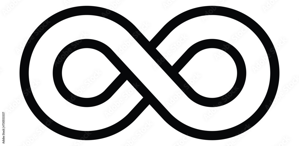 infinity symbol black - simple with discontinuation - isolated - vector infinity symbol black - simple with discontinuation - isolated - vector