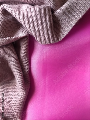Sweater on pink background