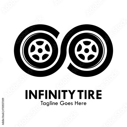 Infinity tire design logo template illustration