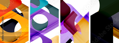 Abstract background set featuring captivating triangles. Harmonious blend of geometry and style, these designs bring modern flair