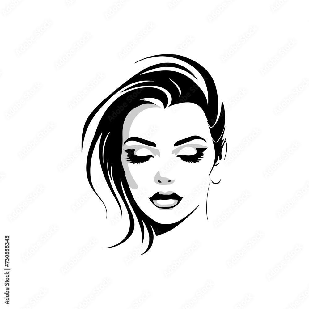 vector illustration of beautiful woman face logo vector illustration of beautiful woman face logo