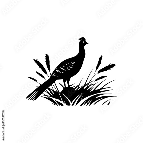 Simple logo of a pair of pheasants in the wild