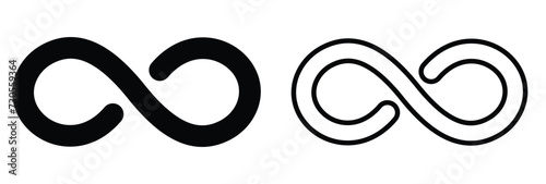 infinity symbol black - simple with discontinuation - isolated - vector