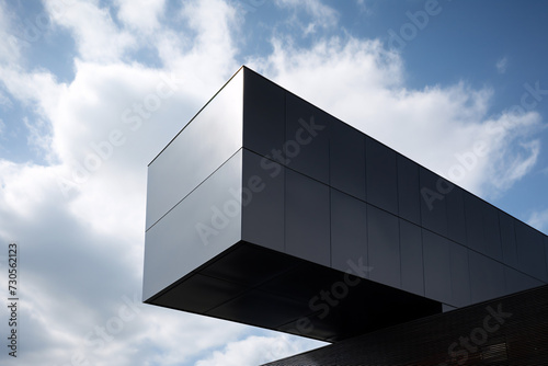 Commercial Building Fascia Logo And Signage Mockup The Exterior Wall Of A Contemporary Commercial Style Building With Aluminium Metal Composite Panels And Glass Windows For Logo And Sign Board Mockup 