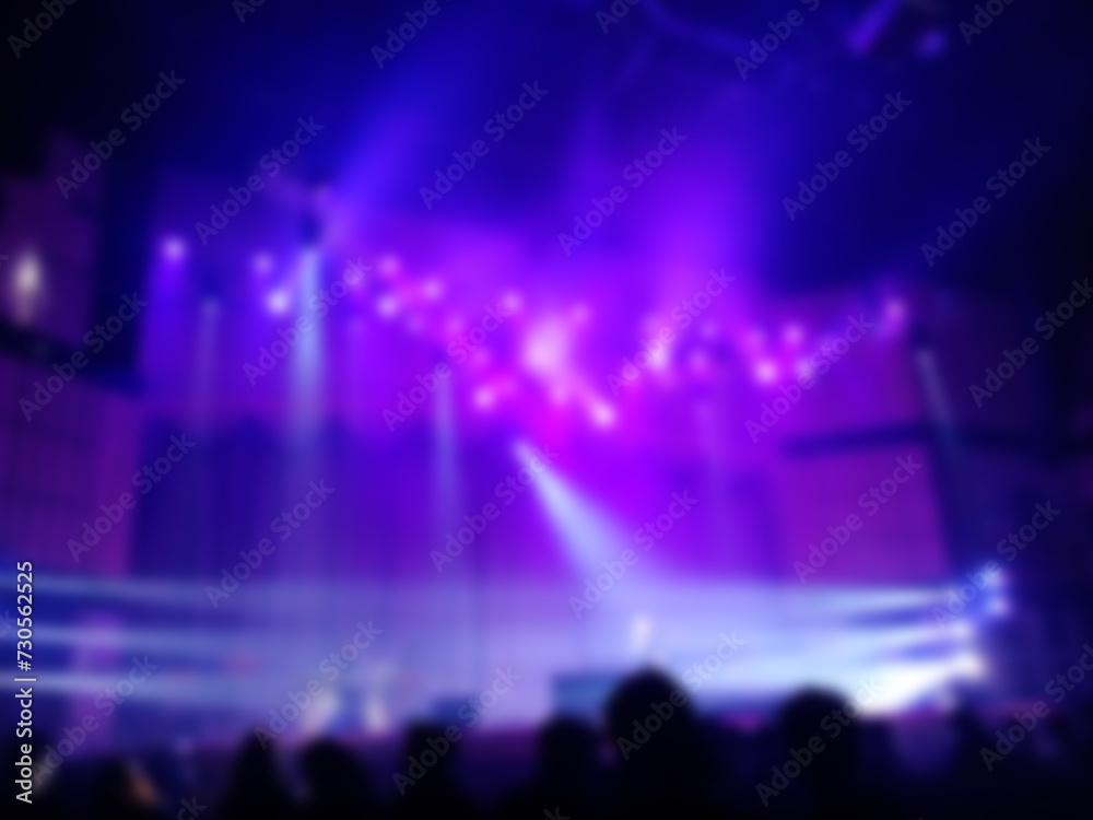 Blurred of light effected from music concert stage in Big  hall for music background, christian praise and worship concept, abstract art design.