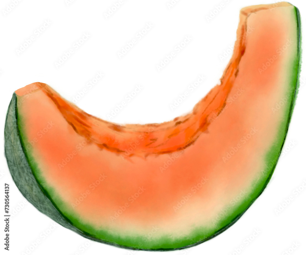 Illustration of melon cut background for design
