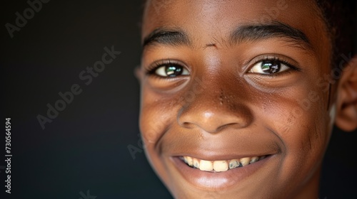 A teenage boy smiling despite the scars on his face proud to have survived and determined to live life to the fullest.