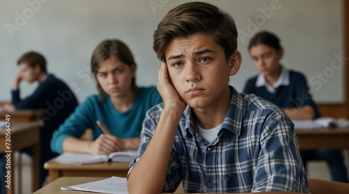 students studying in classroom