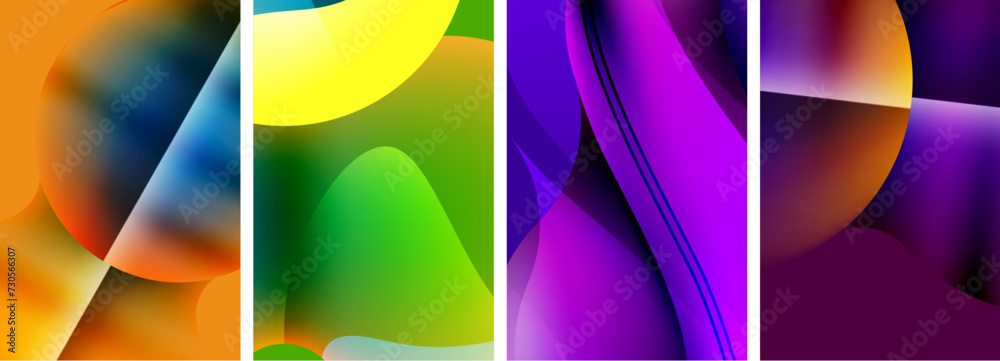 Liquid abstract shapes with gradient colors. Abstract backgrounds for wallpaper, business card, cover, poster, banner, brochure, header, website