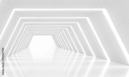 3d render room sci-fi corridor light cast shadow wall background showcase, Abstract interior futuristic empty floor display products. Modern Future floor technology Museum space designt.