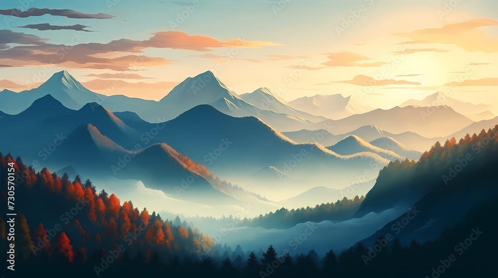 Forest background, vibrant trees Forest background, vibrant trees