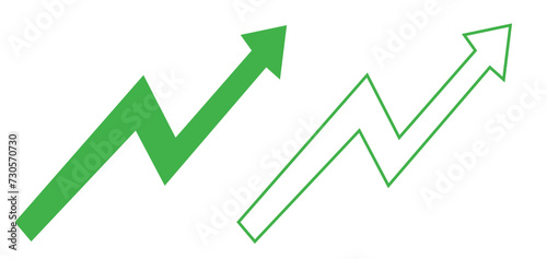 green arrow pointing up grow business financial profit graph photo
