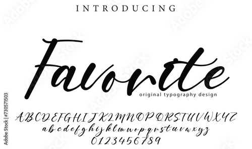 Favorite Font Stylish brush painted an uppercase vector letters, alphabet, typeface