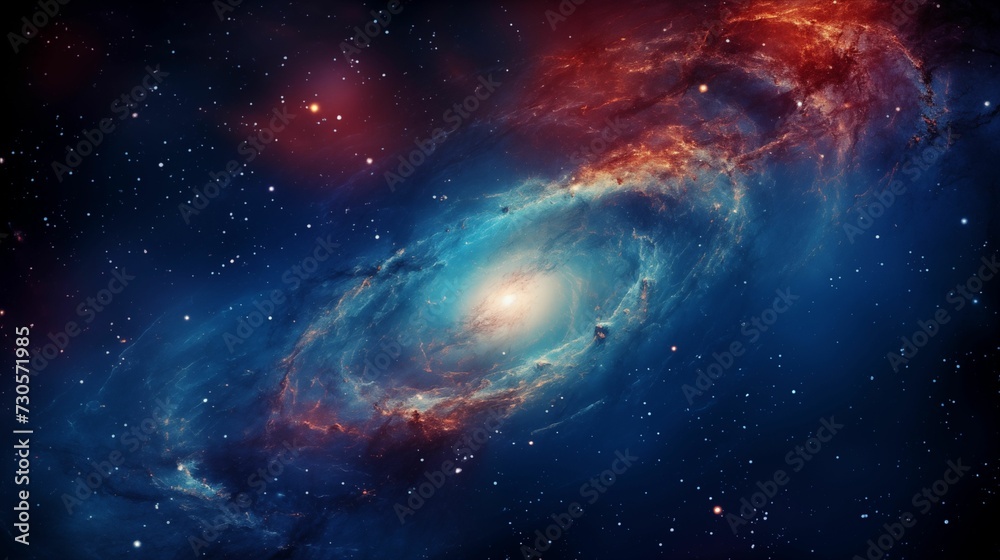 Image of a spiral galaxy radiating cosmic energy.