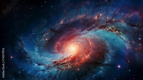 Image of a spiral galaxy radiating cosmic energy.