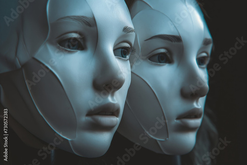 Echoes of A.I.: Dual Android Faces in Deep Blue