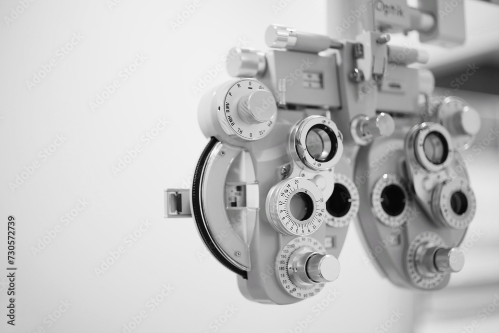 Phoropter for eye exam in hospital 