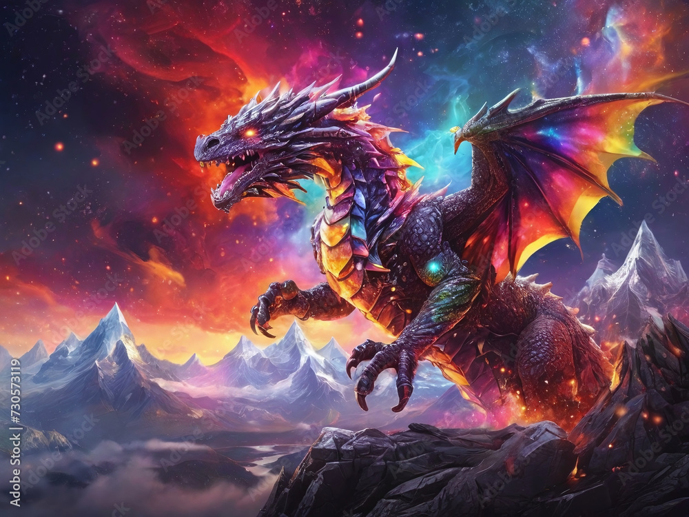 Dragon’s Fiery Flight Across the Celestial Rainbow Generative AI Dragon’s Fiery Flight Across the Celestial Rainbow Generative AI