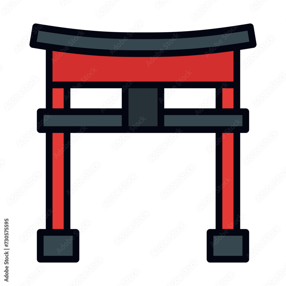 Shrine filled line icon