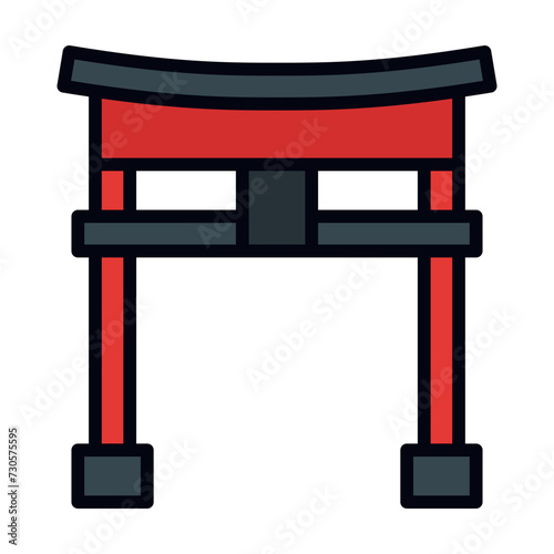 Shrine filled line icon