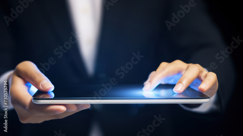 Businessperson Using Interactive Tablet Technology