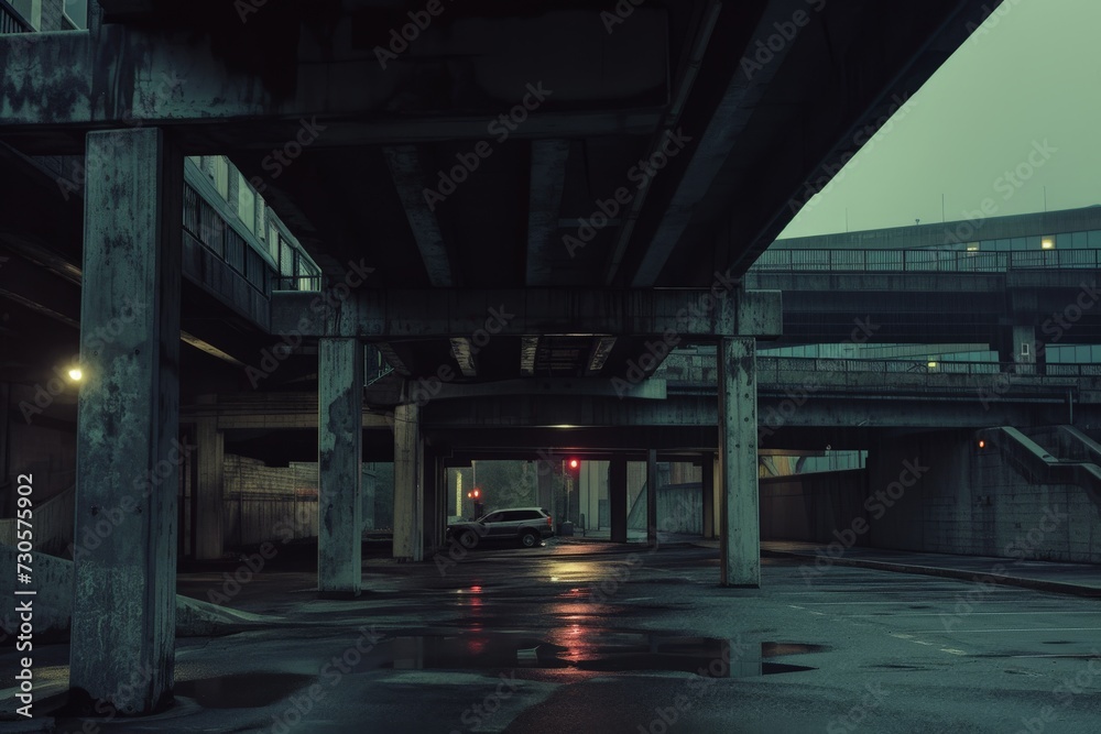 Fototapeta premium abstract photo of huge gigantic modular assemblage, vintage style, old fashioned building