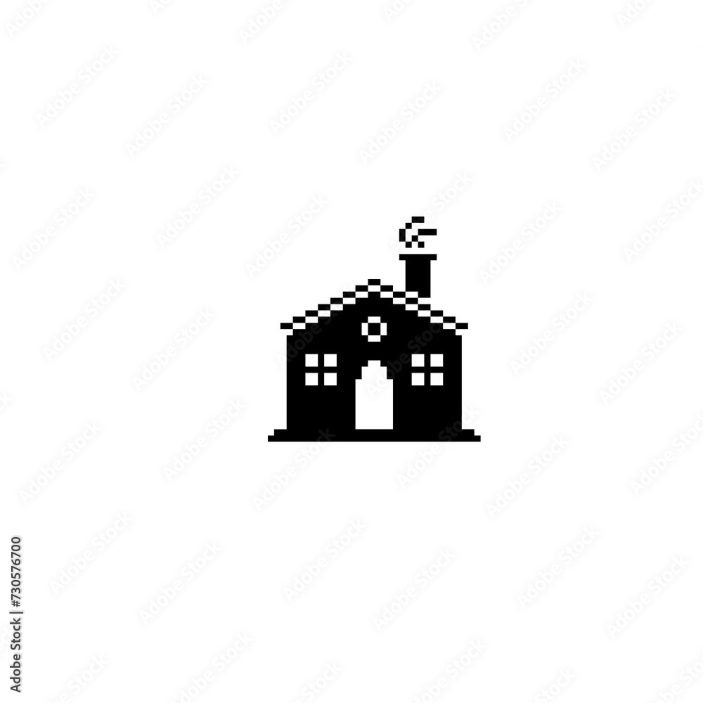 Pixel icon, logo, shape, symbol, arts, design, icon, house pixel Pixel icon, logo, shape, symbol, arts, design, icon, house pixel
