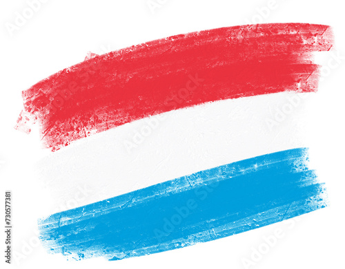 luxembourg flag with paint strokes