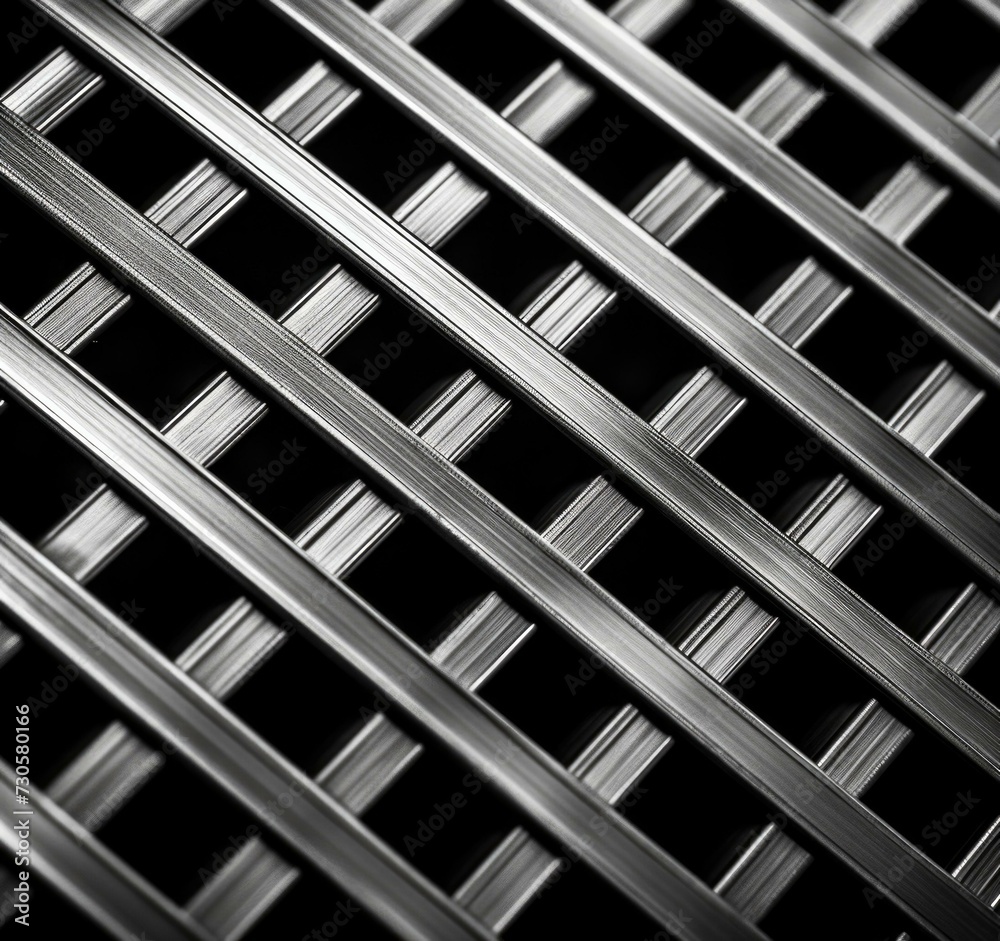 A black and white photo of a metal grate. Generative AI. A black and white photo of a metal grate. Generative AI.
