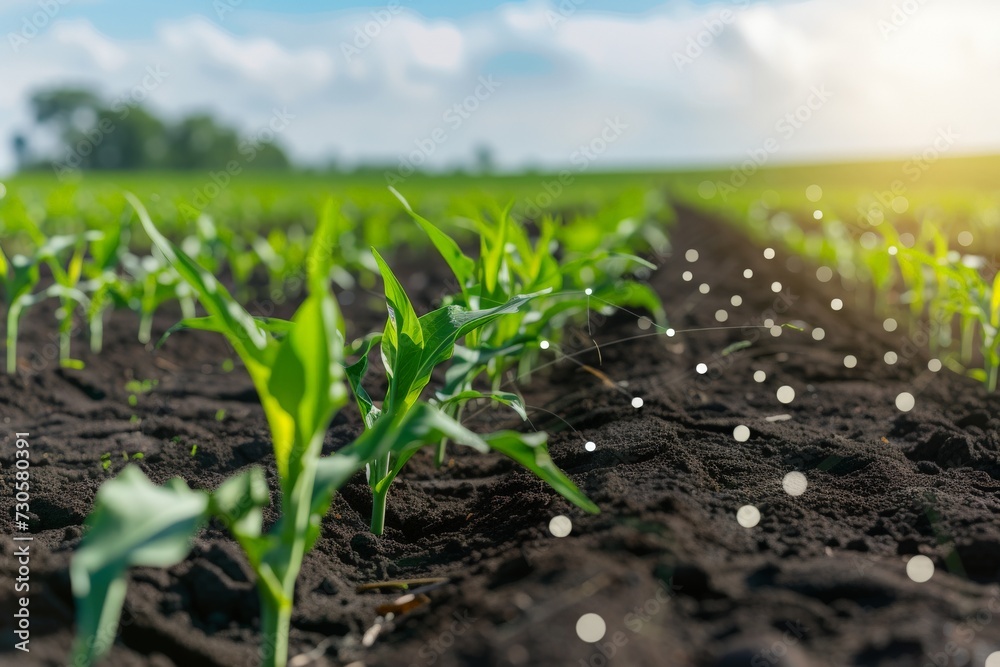 Smart Farm Concept, Agricultural Automation Control, Using Data to Analyze Plant Quality. Generative Ai