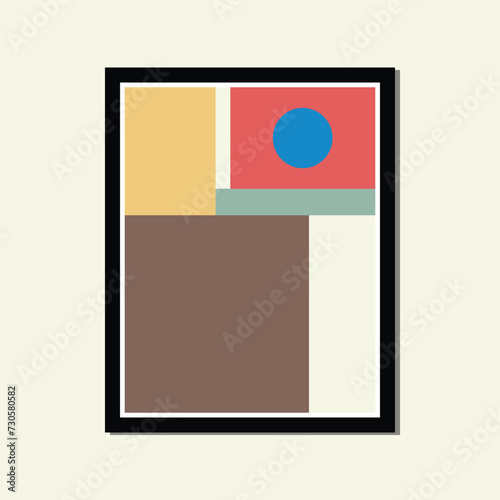 painting soft color abstract layout flag square aesthetic poster template geometric shape framed contemporary scandinavian mid century digital A3 A4 print book home wall decoration fabric card
