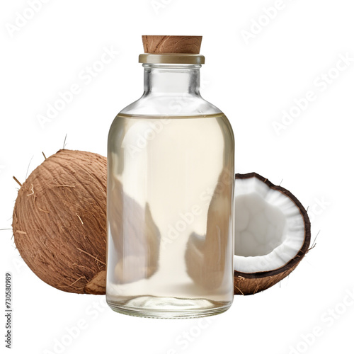 Coconut Oil bottle isolated on transparent background