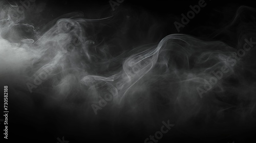Image of smoke, illuminated by warm light.