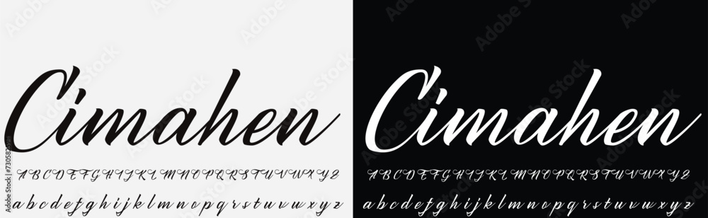 Obraz premium signature Font Calligraphy Logotype Script Brush Font Type Font lettering handwritten