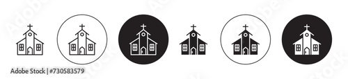 Church Vector Illustration Set. Spiritual Sanctuary sign suitable for apps and websites UI design style. photo