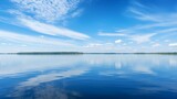 Panoramic view capturing the vast expanse of a large freshwater lake.