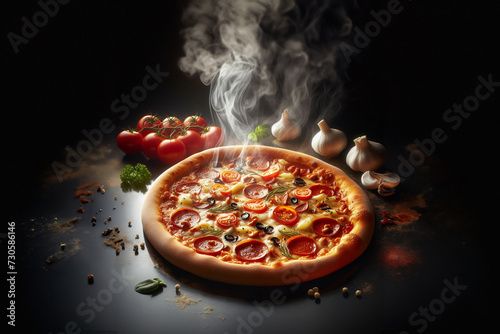 Pizza meal dinner food italiy photo