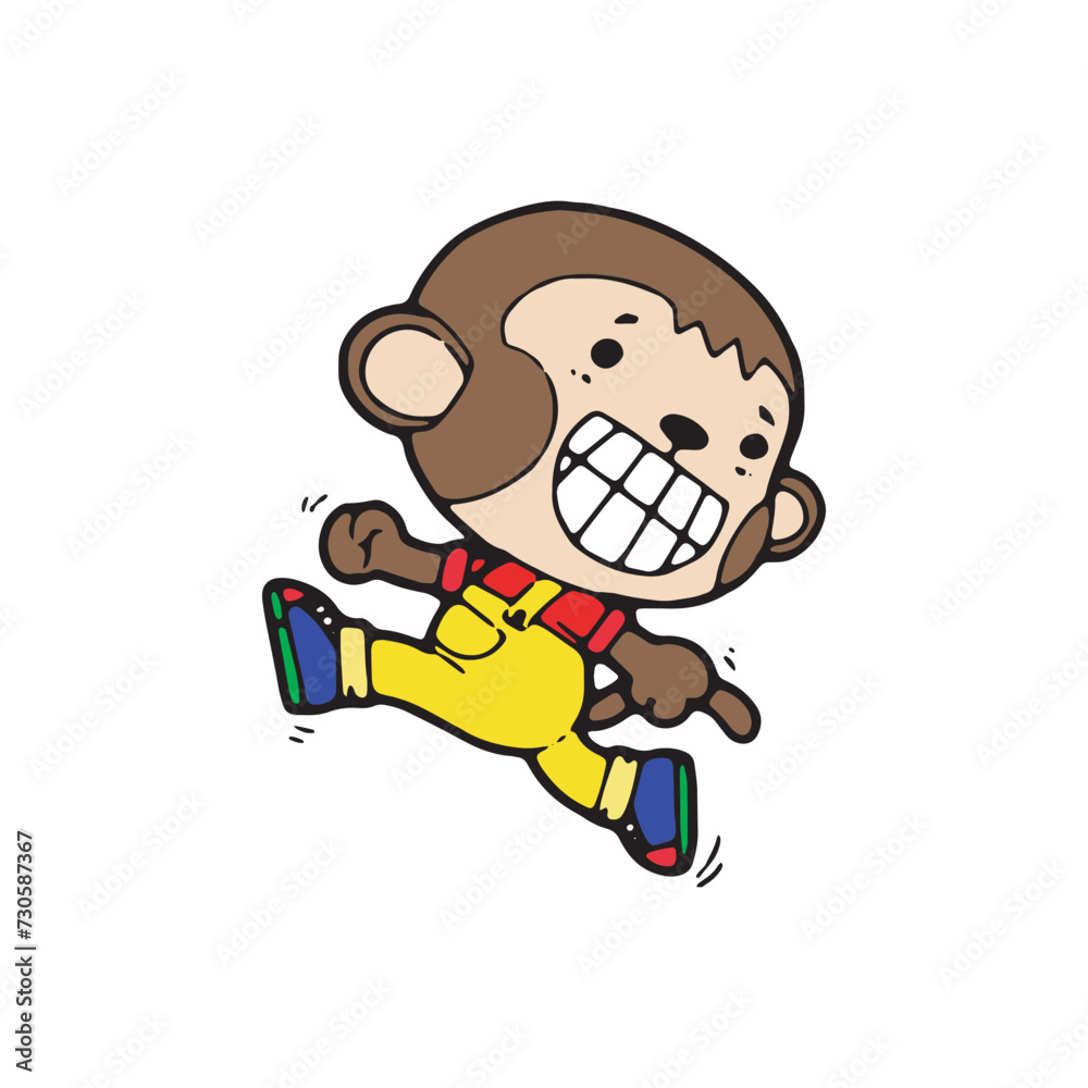 cartoon monkey comic doodle illustration vector isolated on white background cartoon monkey comic doodle illustration vector isolated on white background