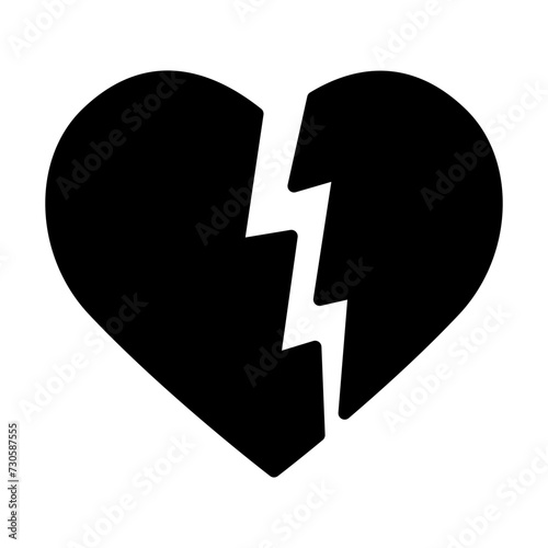 Broken Heart glyph icon photo