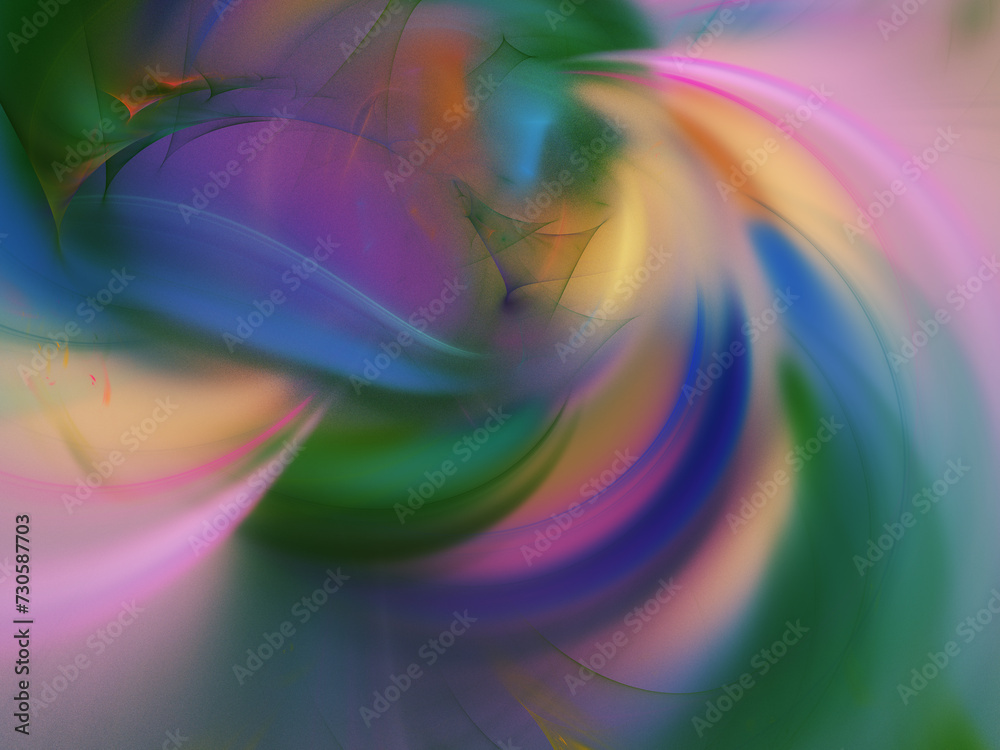 Obraz premium purple and green abstract fractal background 3d rendering illustration