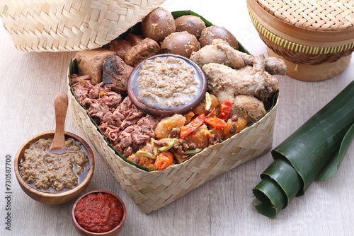 gudeg is indonesian traditioan food from jogjakarta photo