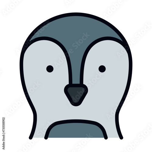 Penguin filled line icon