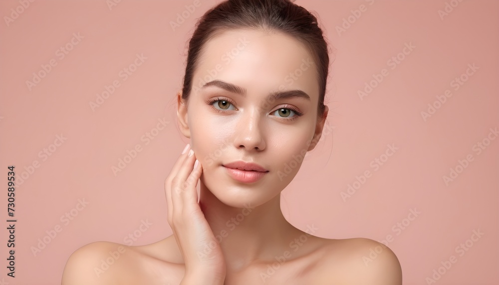 woman model with clean healthy facial skin portrait of a woman woman model with clean healthy facial skin portrait of a woman