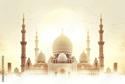mosque Poster design background, realistic, HD, copy space - generative ai © Nia™