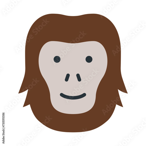 Orangutan flat icon