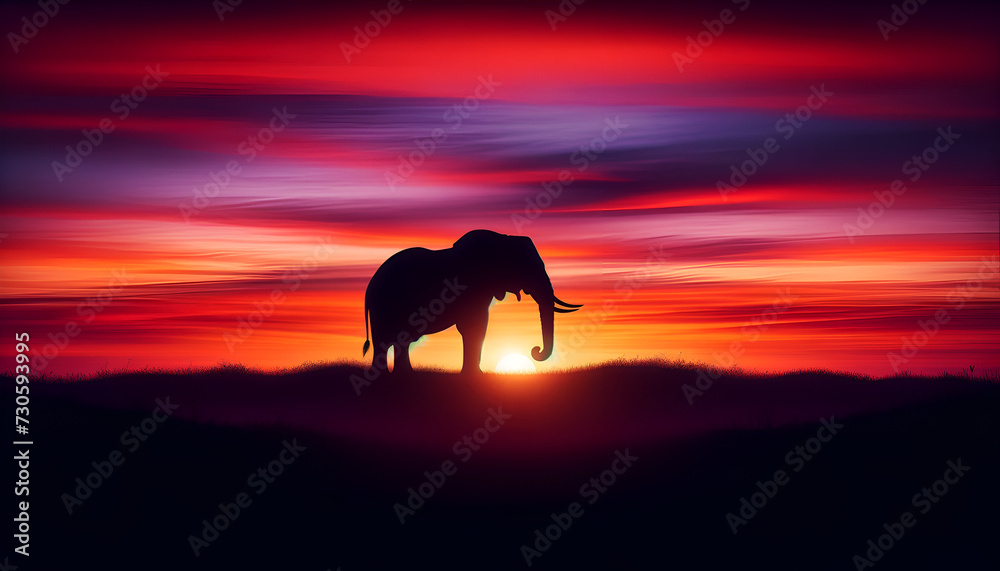 The tranquil beauty of an African elephant family trekking across the horizon at dusk, silhouetted by the sinking sun.
Generative AI. The tranquil beauty of an African elephant family trekking across the horizon at dusk, silhouetted by the sinking sun.
Generative AI.