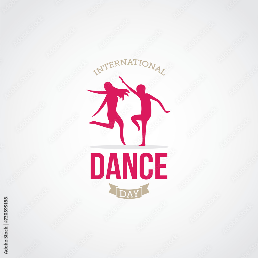 International Dance Day Vector Illustration. It's a day to appreciate the art form of dance in all its forms, from ballet and contemporary to hip-hop and traditional folk dances.  flat style design.