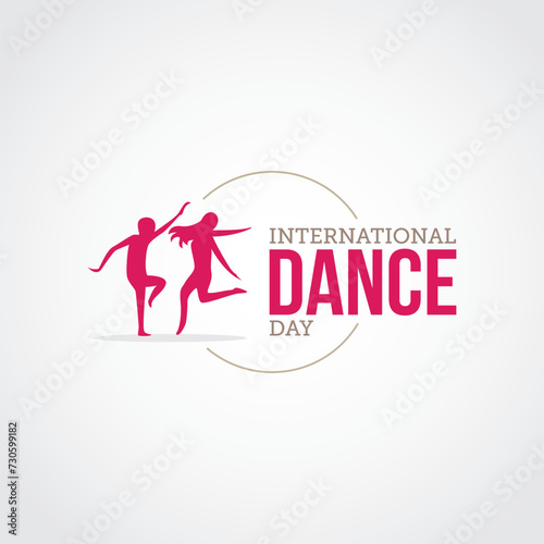 International Dance Day Vector Illustration. It's a day to appreciate the art form of dance in all its forms, from ballet and contemporary to hip-hop and traditional folk dances.  flat style design.